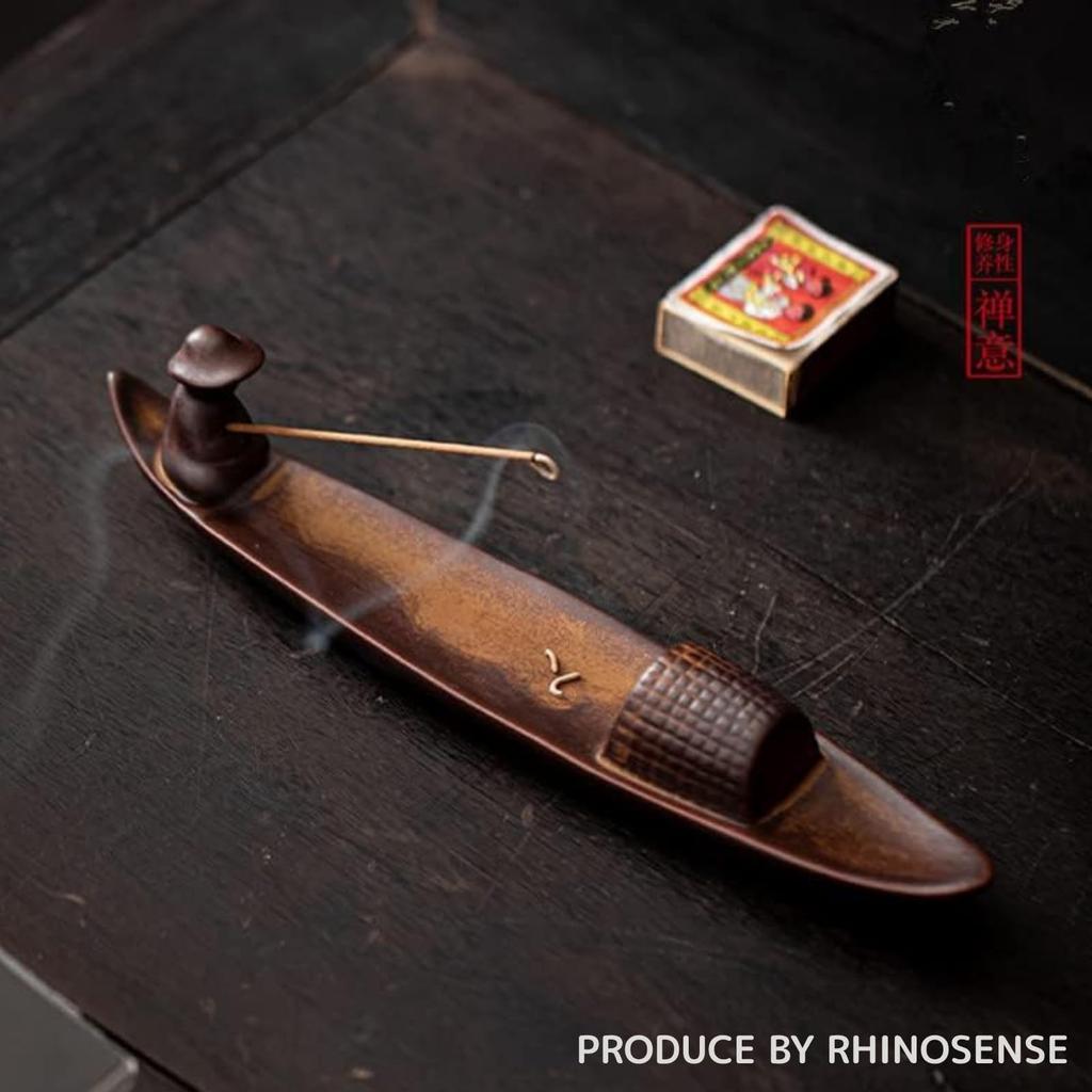 RHINOSENSE Incense Holder, Stylish Incense Burner for Buddhist Altars, Incense Holder, Incense Holder, Incense Rest, Ideal for Fishermen, Boaters,