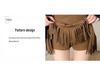 2025 Autumn/Winter Women's Retro Suede High-Waisted Tassel A-Line Mini Skirt