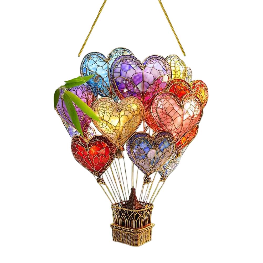 Air Balloon Pendant Sun Catcher Colored Acrylic Wall For Indoor Decor Hanging Window Art Orname K5V2