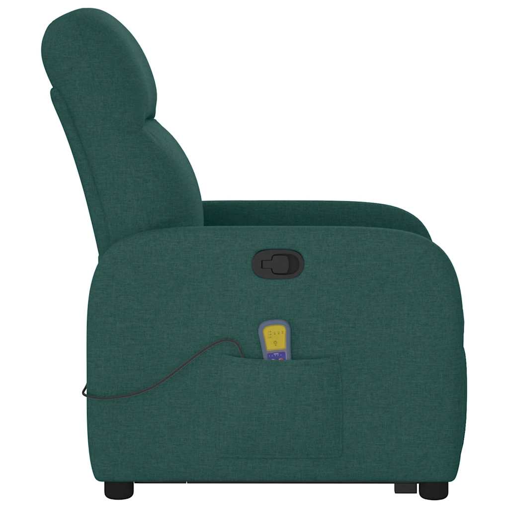 Massage Recliner with Rising Aid Dark Green Fabric