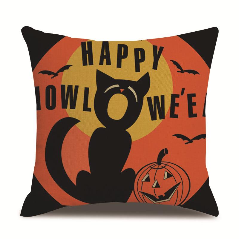 Halloween Linen Pillow Cover Printed Pillow Cover