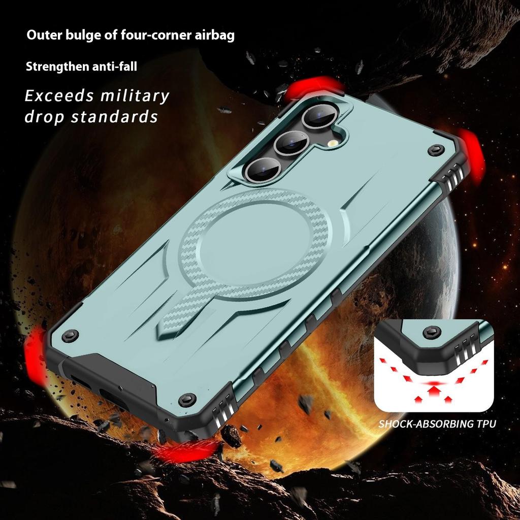 For Samsung Galaxy S25+/S24+ Case Compatible with MagSafe Four Corner Airbags PC+TPU Phone Cover