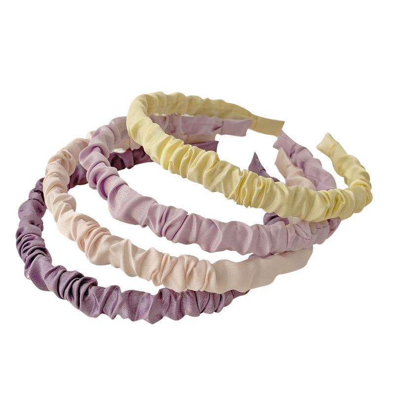 Korean Hairbands for Woman Hair Accessories Candy Color Pleated Bowknot Headband Women Girls 2021 Fashion Designer Hair Bands