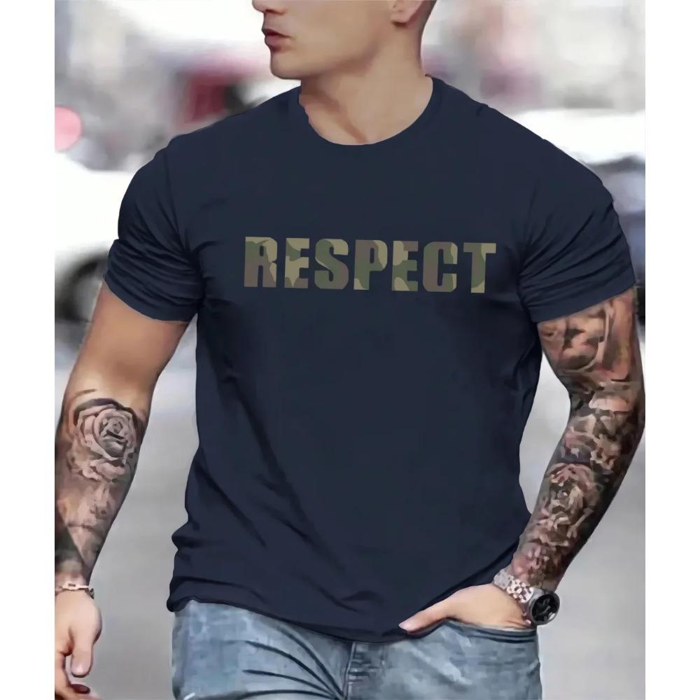 The 2025 Summer New Men's T-shirt Is Fashionable, Casual, Comfortable, Breathable and Letter-printed Polyester Men's Wear