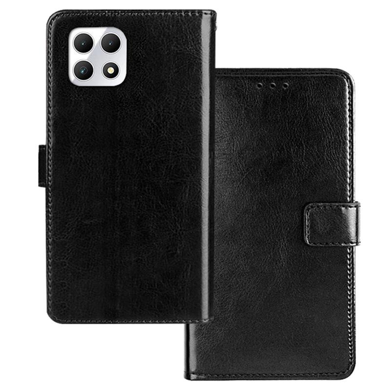 

For T-Mobile REVVL 7/T Phone 2 5G Case Crazy Horse Textrure Leather Phone Cover Card Slots Black