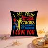 Hot AAutism Support Puzzleiou Cushion Cover Comfortable Durable Pillow Cover MultiScene for Home Office Car Sofa