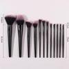 12Pcs Professional Makeup Brush Set Soft Synthetic Hair Brushes With Powder Puff For Foundation Powder Eyeshadow Travel Tools