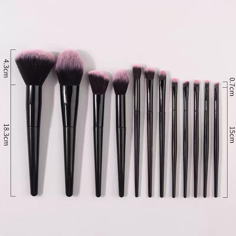 

12Pcs Professional Makeup Brush Set Soft Synthetic Hair Brushes With Powder Puff For Foundation Powder Eyeshadow Travel Tools