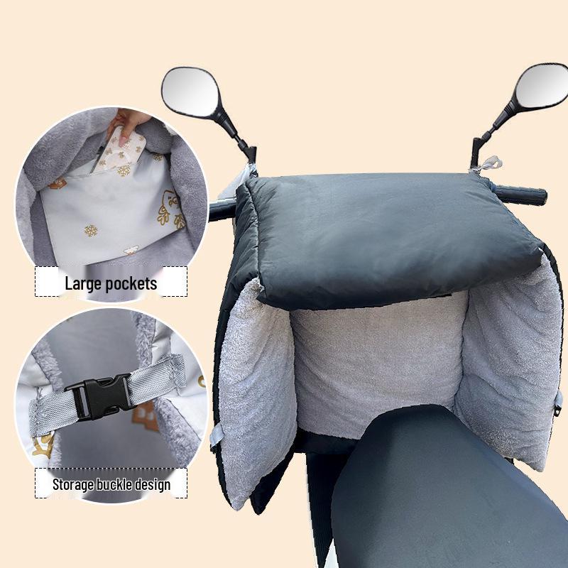 Winter Fleece-Lined Waterproof Electric Motorcycle Windshield
