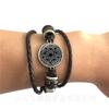 Bracciale Pentagramma di Baphomet Satanico Bangle in Pelle Nera/Marrone Gotico Satanismo Male Occulto Pentacolo Gioiello Amuleto Pagano Regalo