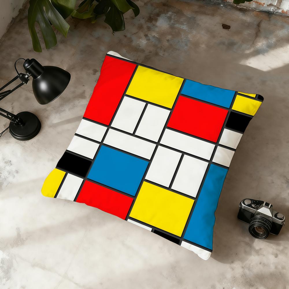 Art PPieter MMondrianES Fashion cushion cover Home Office Convenient Nordic Simplicity Hit With Zipper Cushion Cover