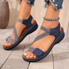 Summer Open Toes Casual Sandals for Women's Comfortable Wedge Heeled Roman Style Breathable Beach Sandals