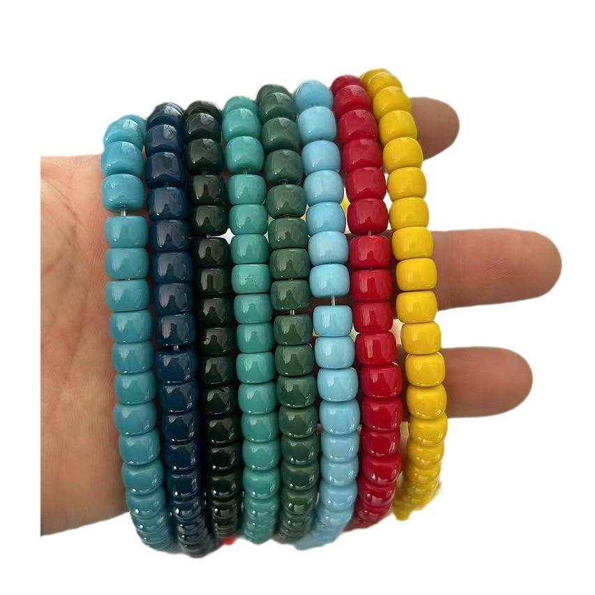 Multi-Color 6x8mm Glass Barrel Beads for Jewelry Making