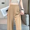 Suit Pants Women's Summer New Versatile and Thin Covering Meat Loose Drape Fashion High-waisted Straight Casual Pants