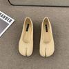 Fashion SUOJIALUN 2025 Spring New Brand Women Flat Shoes Fashion Split Toe Flats Shoes Women Slip On Casual Loafers Shoes Ballet Shoes