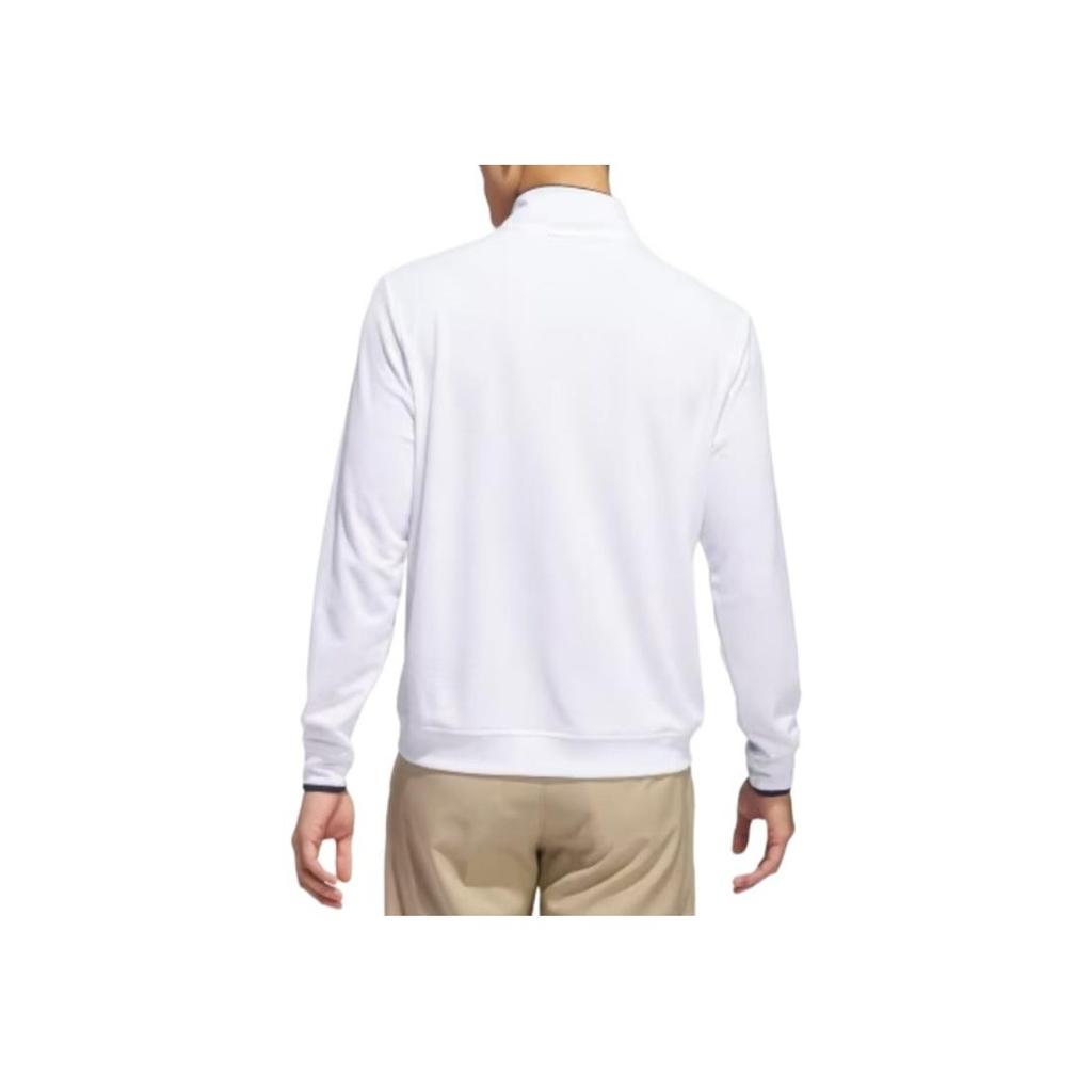 Adidas Half-Zip Lightweight Series Casual Comfortable Classic Long Sleeve Golf Shirt Men tops White IQ2962