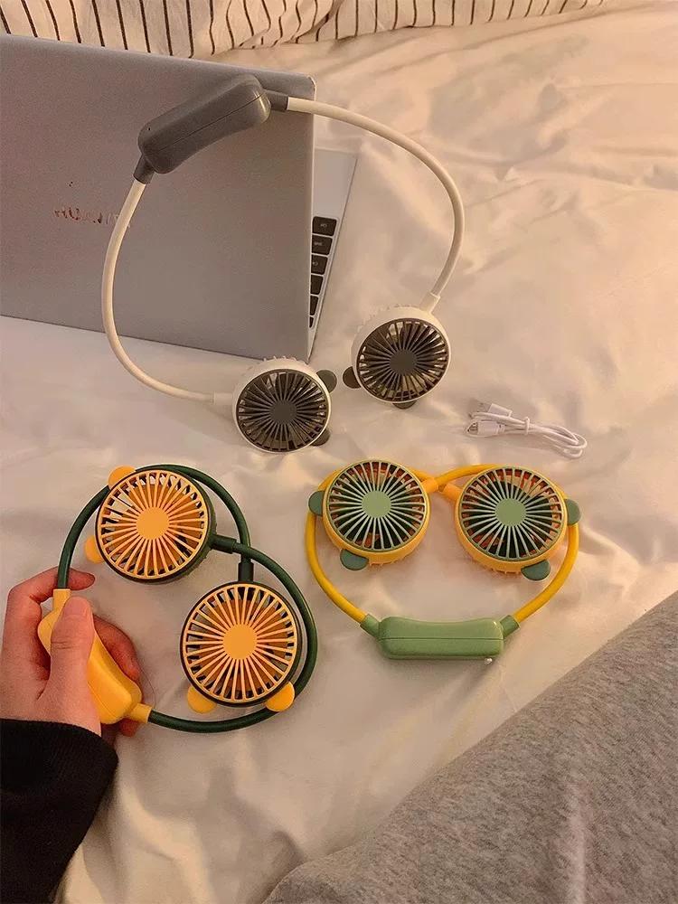 Halterneck Fan Ultra-Long Life Battery Seaside Outdoor Travel Mini Portable Head Wear Bean Bag Small Electric Fan Cooling Artifact