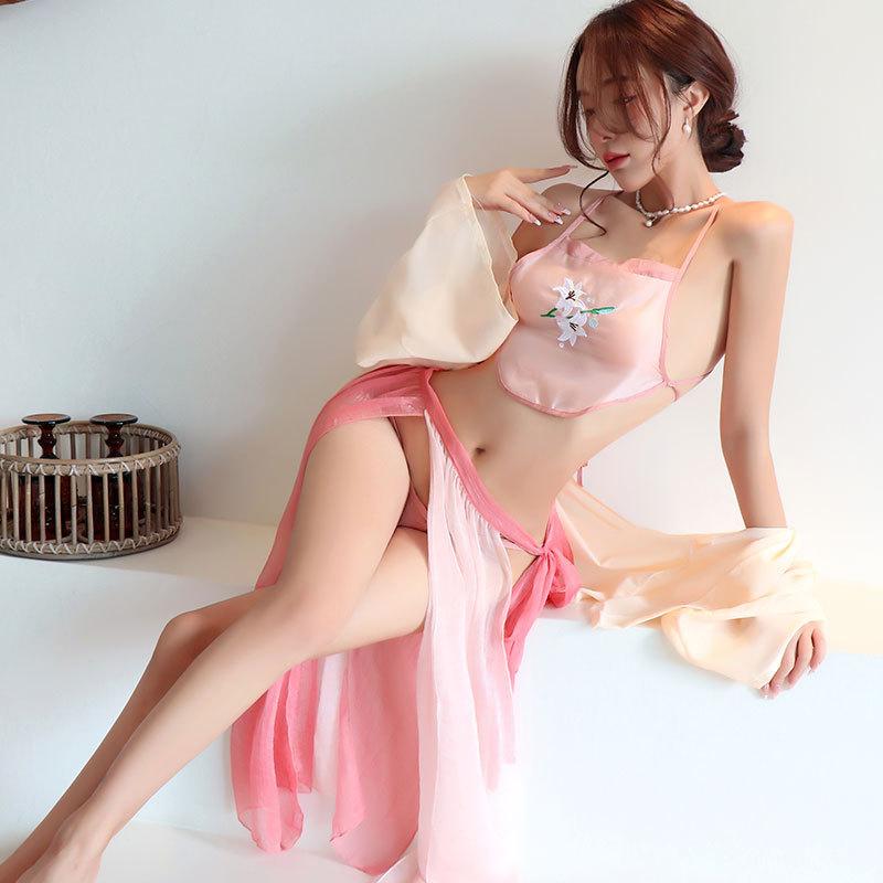 Erotic Underwear Women's Sexy Antique Hanfu Passion Temptation Large Size Pajamas Uniform Temptation