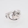 Used G688 Vintage NJR SILVER925 Engraved Ring Profile Design Silver Ring Size 13-14