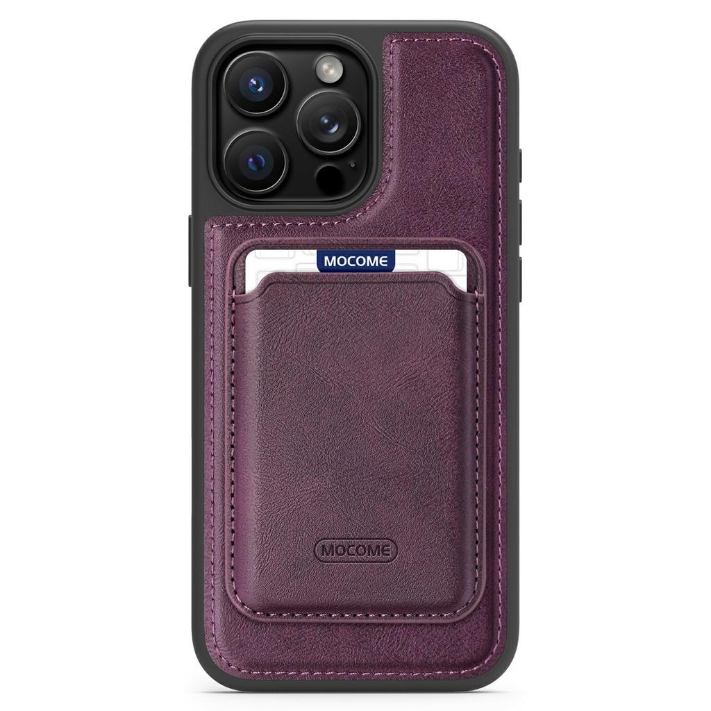 Für iPhone 16 Pro Magnetische Hülle mit abnehmbarem Kartenhalter TPU + PU-Leder Handy-Rückabdeckung