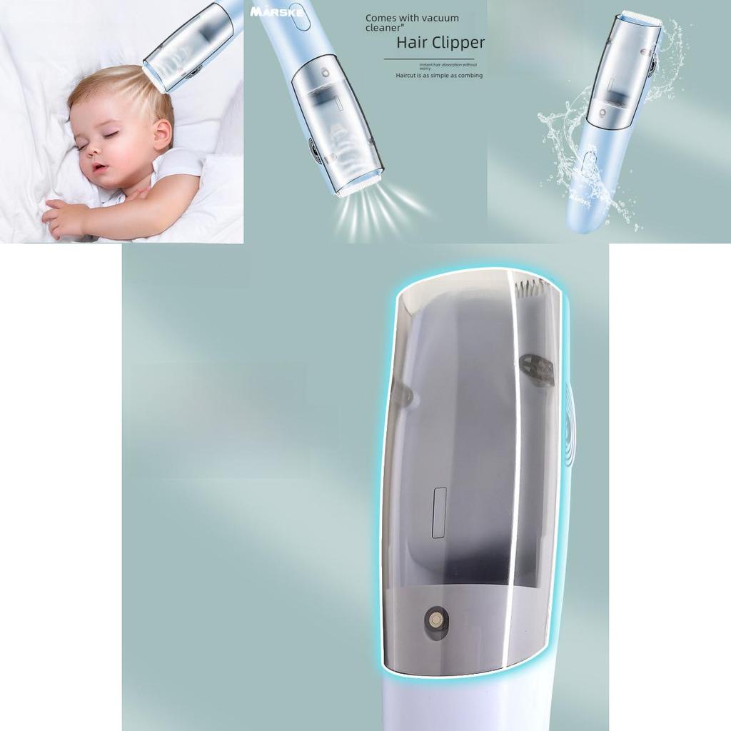 Wiederaufladbarer Baby-Haarschneider Wasserdicht USB Blaue Keramikklinge Leiser Motor