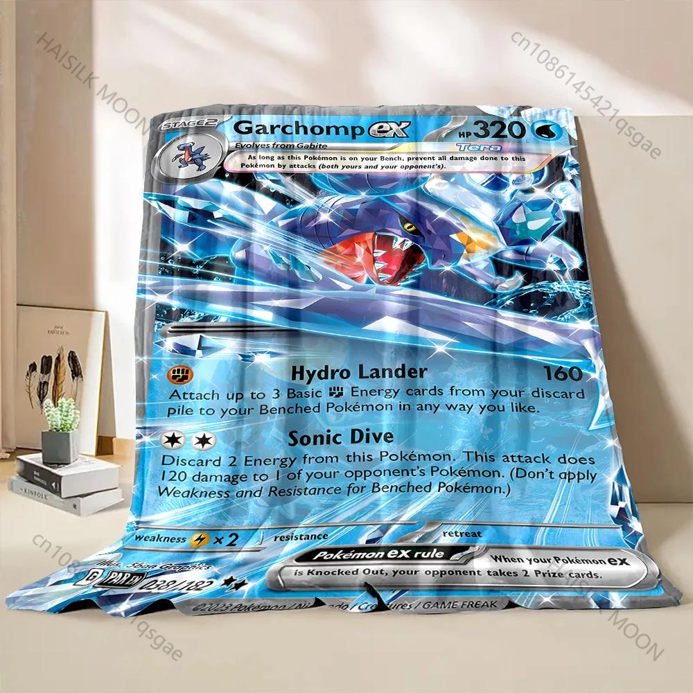 1PC Pokemon Card G-Garchomp Printed Blanket for Home Travel Soft Comfortable Blanket for Adults and Children Luxury Gifts