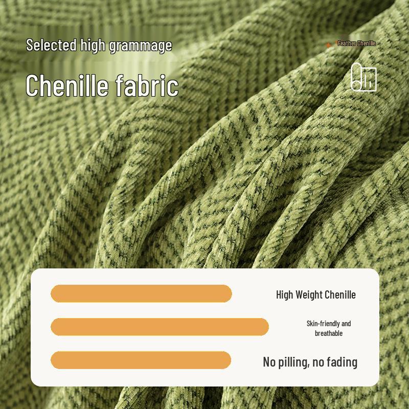 Modern Minimalist Chenille Herringbone Sofa Cover, Four Seasons Non-Slip Blanket