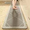 Nordic Diatom Mud Stain-Resistant Geometric Kitchen Mat Set, Easy-Clean, 2-Piece Strip Design.