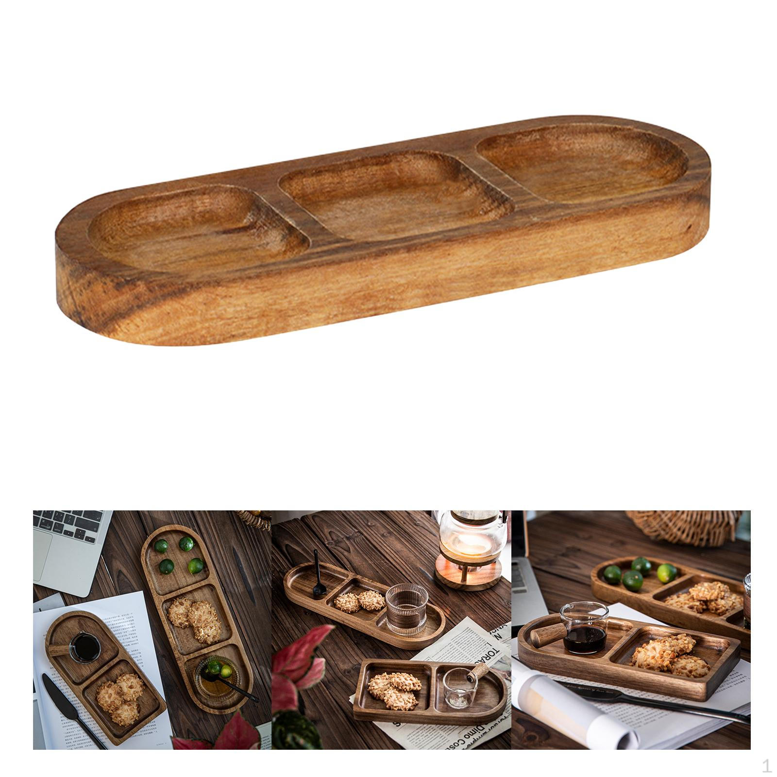 

Элегантный деревянный поднос с отделениями для развлечений Style C