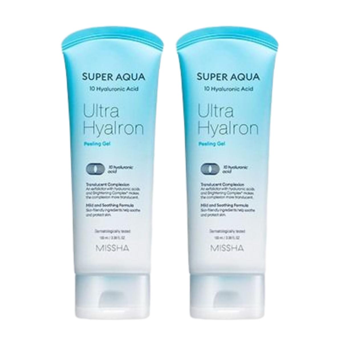 

MISSHA Super Aqua Ultra Hyalron Peeling Gel 100ml x 2ea Gentle Exfoliating & Hydrating Cleanser