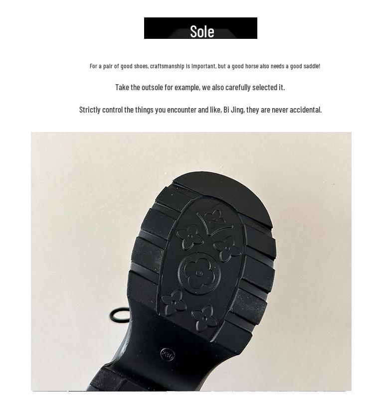 Women's British Style Black Leather Thick-Soled Loafers - 2026 Spring/Summer Collection Versatile Flats