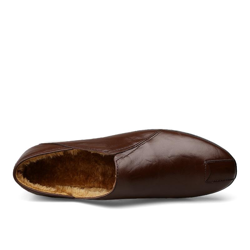 Fashion Lightweight Loafers Warm with Fur Mens Moccasin Shoes Winter Men Flats Breathable Casual Slip-on Comfortable Plus Size Footwear