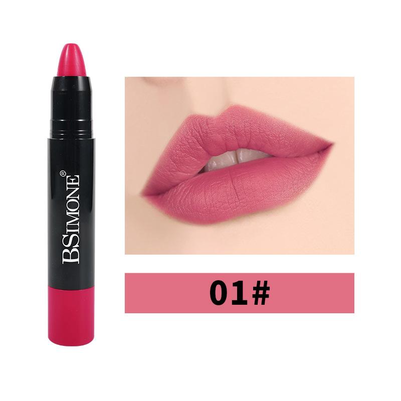 Matte Lippenstift Antihaft-Cup Wasserdicht Langlebig Hook Line Glatter Samt Lippenstift Bleistift