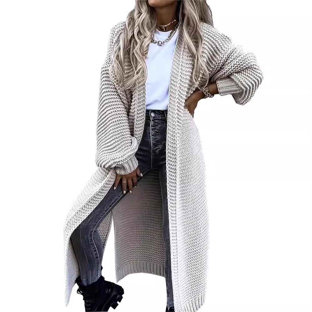 2025 Women's Solid Color Knit Cardigan - Warm Autumn/Winter Sweater