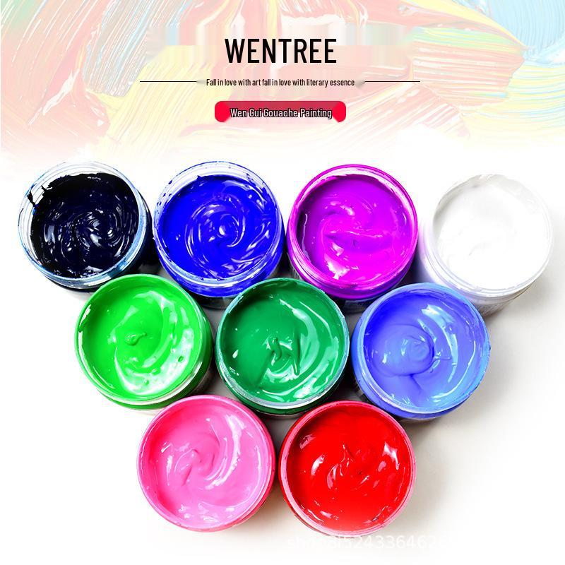 Wencui 40-Color Finger Painting Gouache Watercolors for Kids