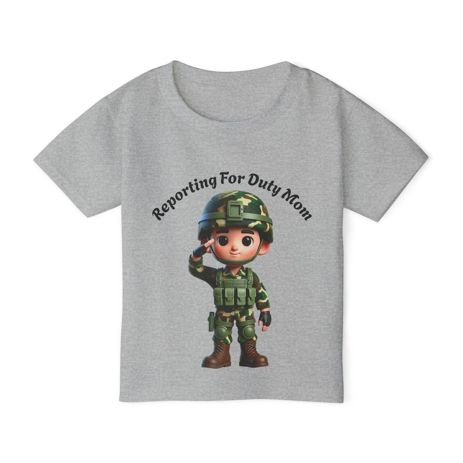 REporting For Duty Mom Soldier Art Toddler T-Shirt, Cute Pet Birthday Shirt 2XL