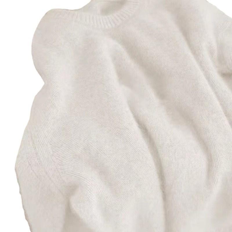 Damski zimowy sweter polarowy w leniwym stylu - miękki, przytulny, z okrągłym dekoltem i mleczną warstwą wewnętrzną Fufu