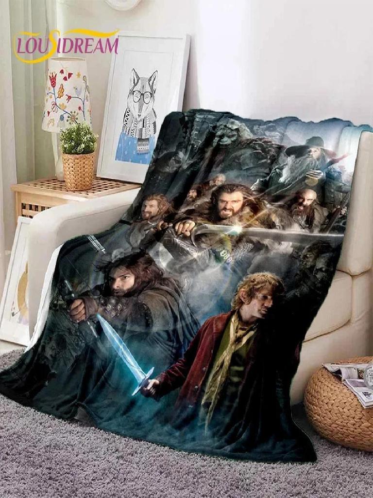 Lord of the Rings Hobbit Movie Soft Flannel Throw Blanket for Bedroom Sofa Picnic Outdoor Leisure Nap Gift