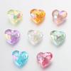 20pcs Acrylic Love Heart Beads Mixed Color Crystal Loose Spacer Beads for Jewelry Making Necklace Bracelet Handmade Accessories