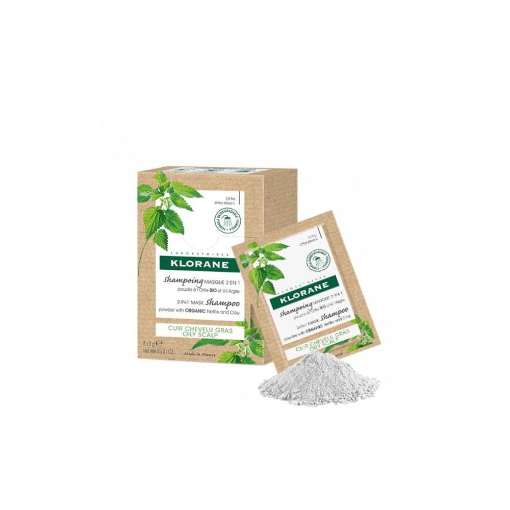 

Klorane шампунь-маска с порошком крапивы и глиной 8X3г