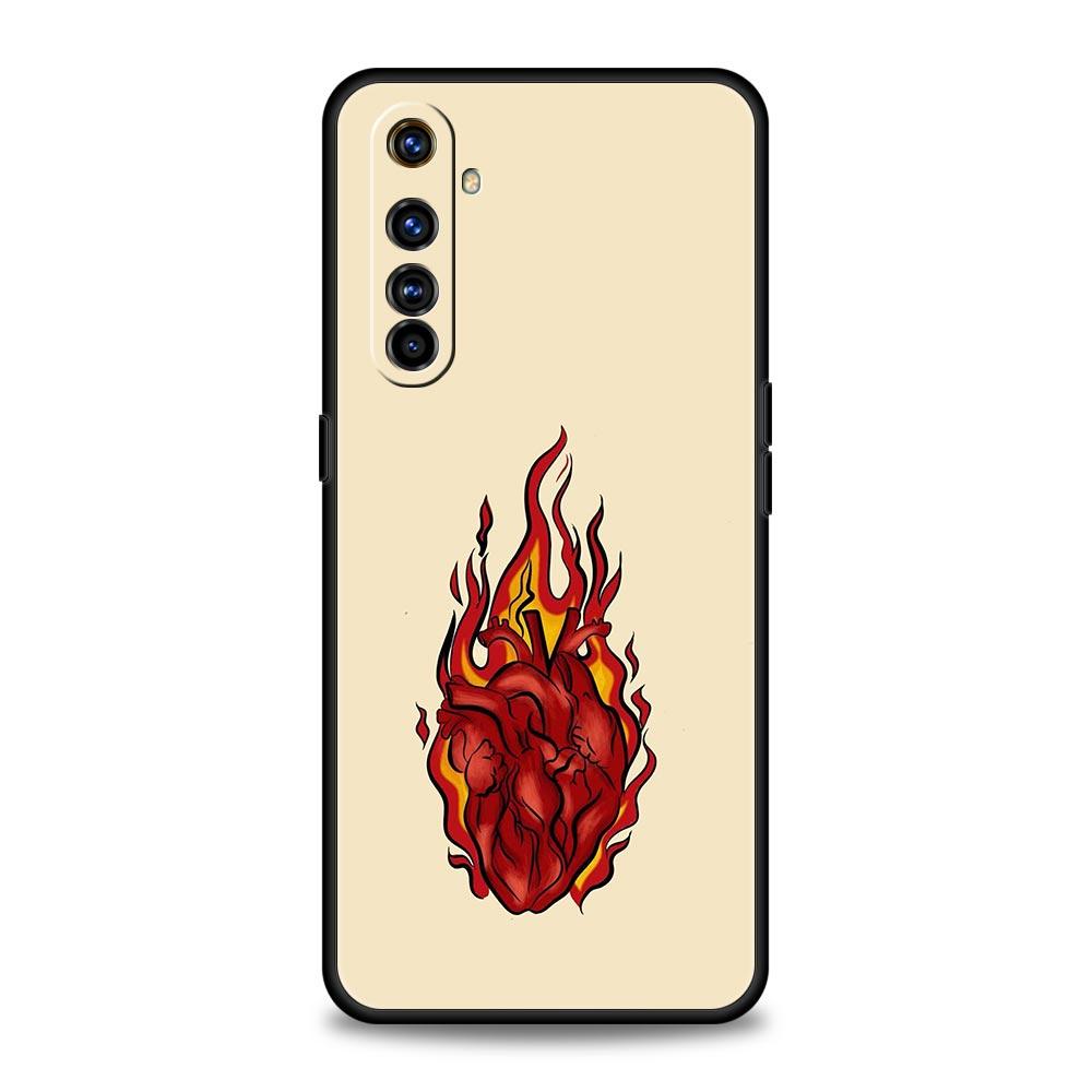 Flame Pattern Phone Case For Realme 13 12 10 9 8 7 GT3 GT5 GT2 Pro Plus 5G C21 C25 C35 GT Neo 2 3 3T 5 Cover