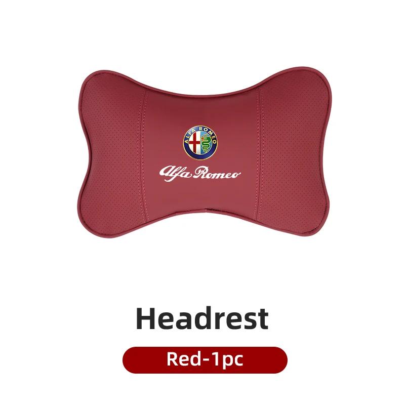 For Alfa Romeo Car Sticker Leather Car Seat Neck And Back Pillow Breathable Accessories For Alfa Romeo 159 Giulietta Giulia 147LG9