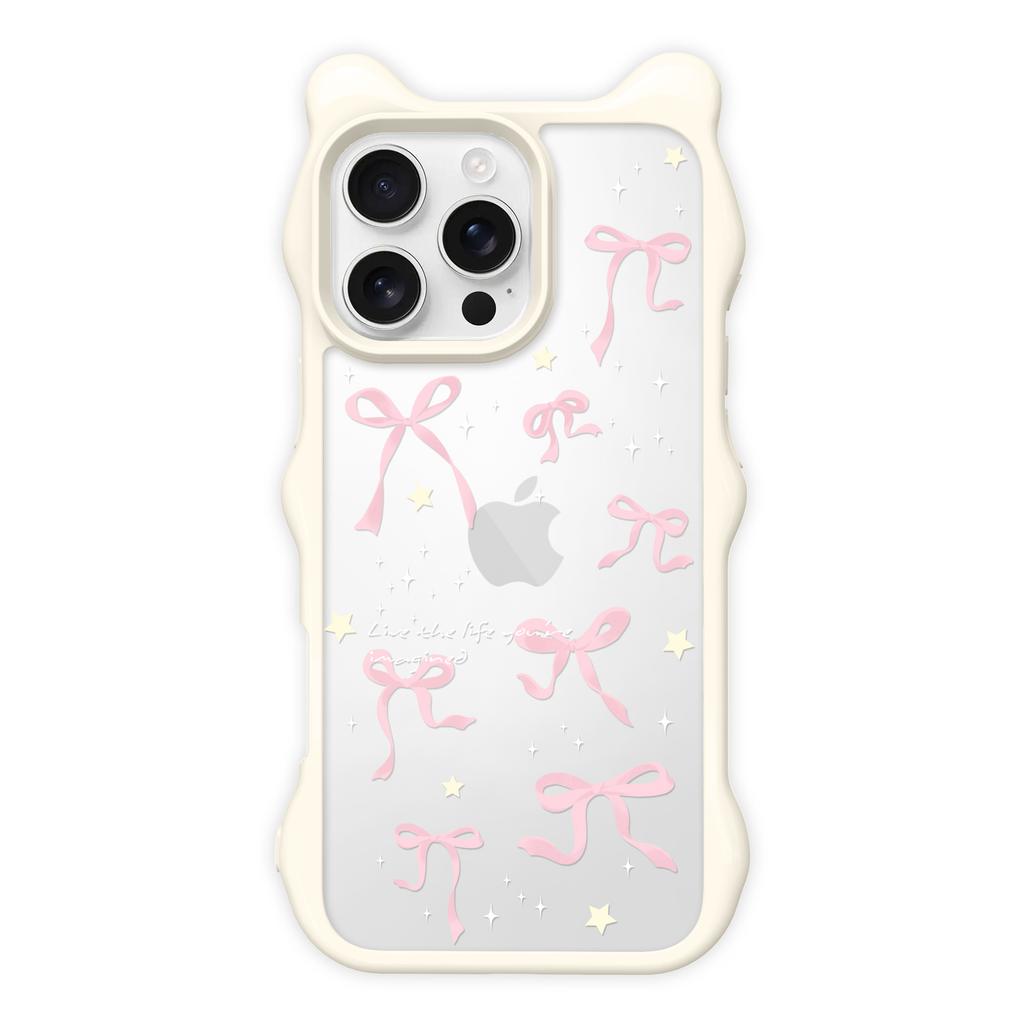 Ribbon Style iPhone 15 Pro Max Cute Cat Ear Huawei Apple 14 Pro Max Phone Case New Model
