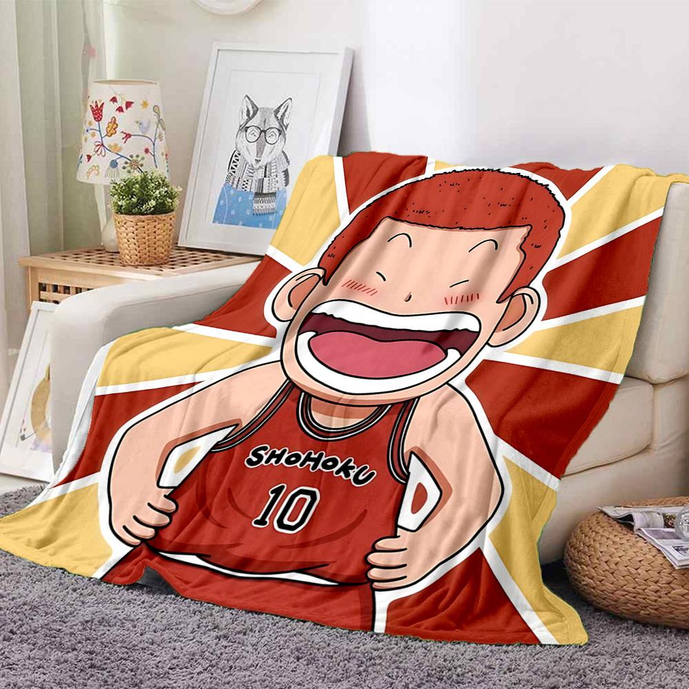 1 szt. SLAM DUNK Flanelowy Koc Rzutowy HD Nadruk Lekki Miękki Ciepły Koc na Każdą Porę Roku do Sofy, Łóżka, Podróży, Kempingu Można Prać w Pralce
