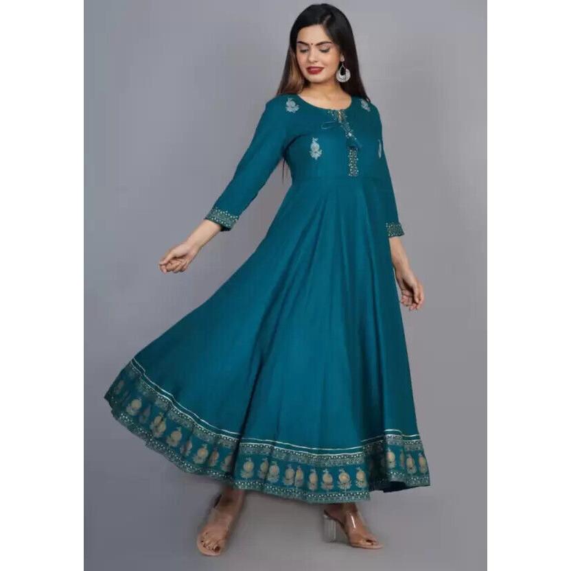 Designer Party Wear Kurta Clothes Indian Bollywood Anarkali Gown Kurti Dress VF-105a