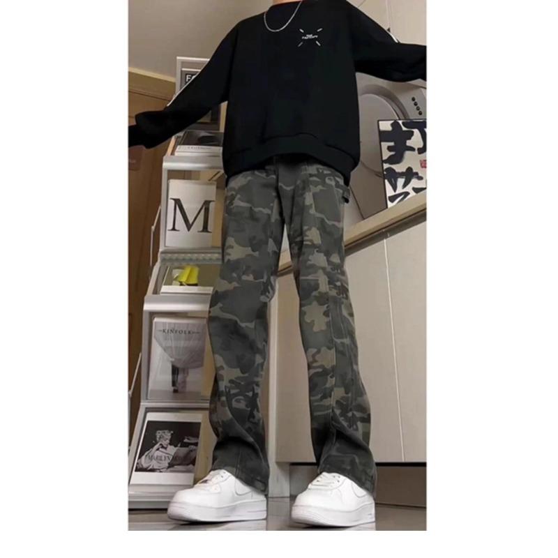 Camouflage Pants Men's Autumn and Winter Velvet Pants Lumberjack Jeans