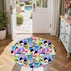 Christmas Mickey Minnie Round Floor Mat Suitable for Foyer Decorate room Hallway Balcony Antislip Round Carpet Anime Office Decor
