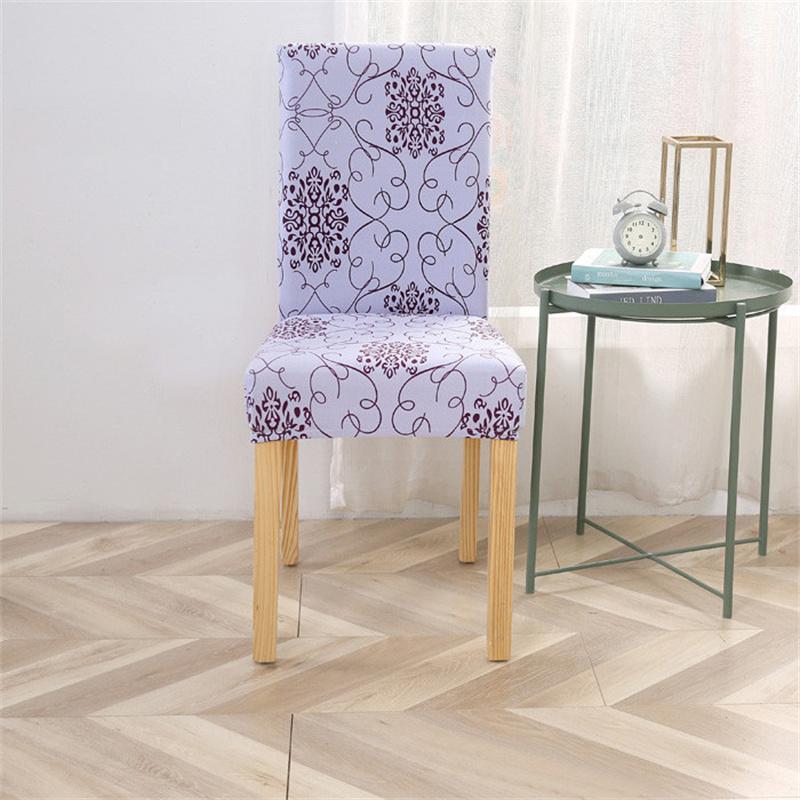 1PC Bedruckter Stuhlbezug, Stretch, waschbar, abnehmbar, große elastische Stuhlbezüge, Sitzbezug für Bankett, Hotel, Küche, Wohnzimmer