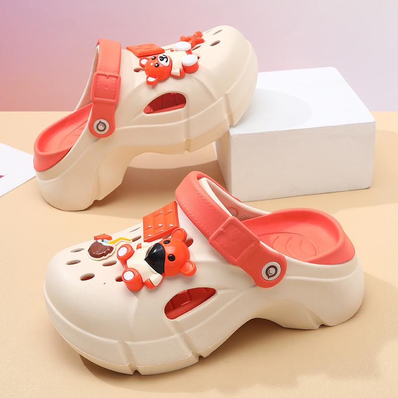 Fashion two-color high-heeled eva hole shoes for women to wear platform tide sandals garden shoes