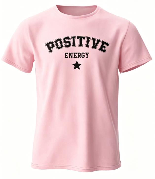 Summer Unisexs Pure Cotton Shortsleeved Positive Energy Tshirt Fashionable Urban Streetwear Creating A Stylish Summer Look